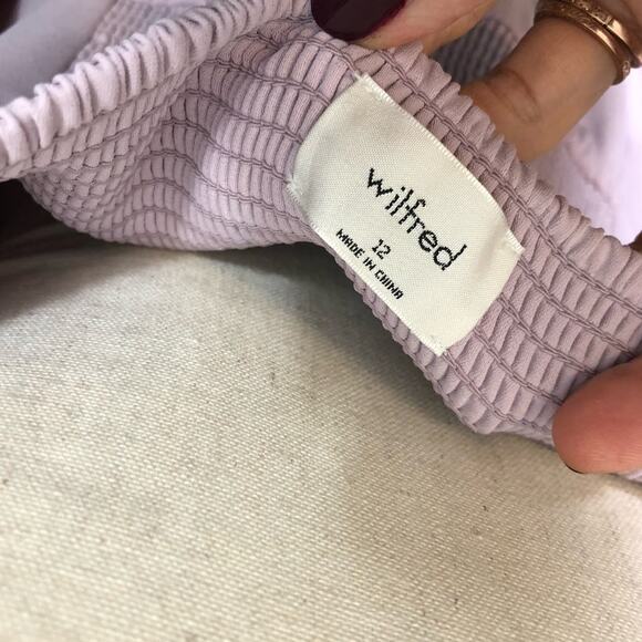Wilfred Aritzia Dress Light Purple Lavender Mini Long Sleeve Sweetheart Seam 12 - Picture 8 of 11